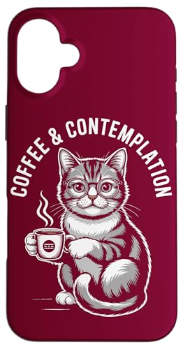 Hipster Cat Kaffeekatze Hülle für iPhone 16 Plus Hipster Cat Kaffeekatze Hülle für iPhone 16 Plus von Cat Lover Gifts & Tees