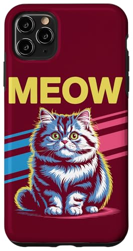 Katze 80er Jahre Stil Miau Katze Hülle für iPhone 11 Pro Max von Cat Lover Gifts & Tees