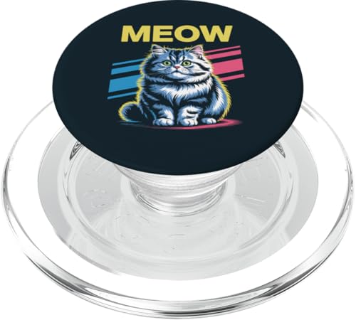 Katze 80er Jahre Stil Miau Katze PopSockets PopGrip für MagSafe Katze 80er Jahre Stil Miau Katze PopSockets PopGrip für MagSafe von Cat Lover Gifts & Tees