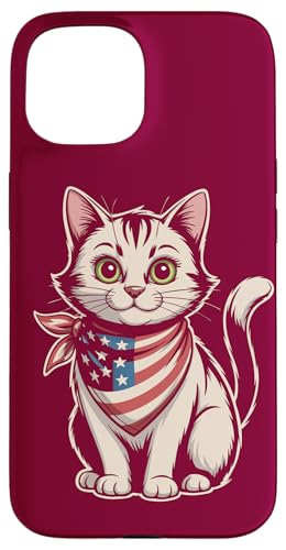 Katze Amerikanische Flagge Katze Hülle für iPhone 15 von Cat Lover Gifts & Tees