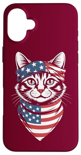 Katze Amerikanische Flagge Katze Hülle für iPhone 16 Plus von Cat Lover Gifts & Tees