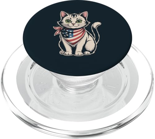 Katze Amerikanische Flagge Katze PopSockets PopGrip für MagSafe von Cat Lover Gifts & Tees