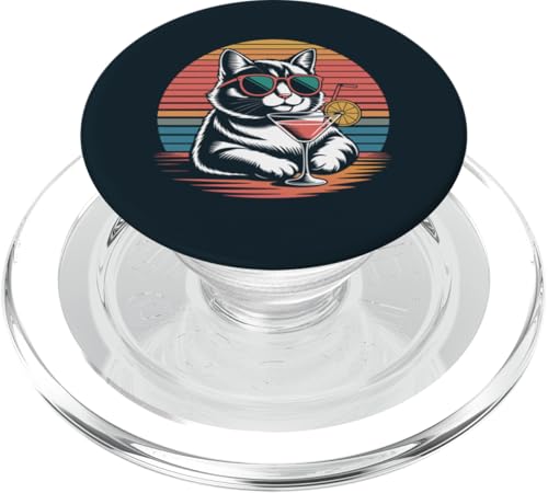 Katze Cocktail Sonnenbrille Katze PopSockets PopGrip für MagSafe von Cat Lover Gifts & Tees