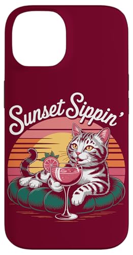 Katze Cocktail Sonnenuntergang Katze Hülle für iPhone 14 Katze Cocktail Sonnenuntergang Katze Hülle für iPhone 14 von Cat Lover Gifts & Tees