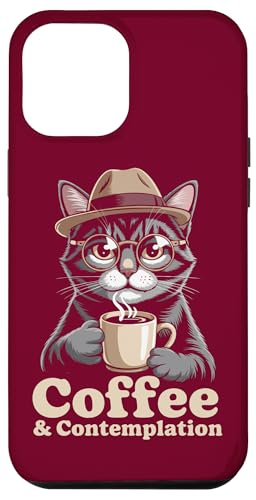 Katze Kaffee Kontemplation Katze Hülle für iPhone 12 Pro Max von Cat Lover Gifts & Tees