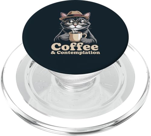 Katze Kaffee Kontemplation Katze PopSockets PopGrip für MagSafe von Cat Lover Gifts & Tees