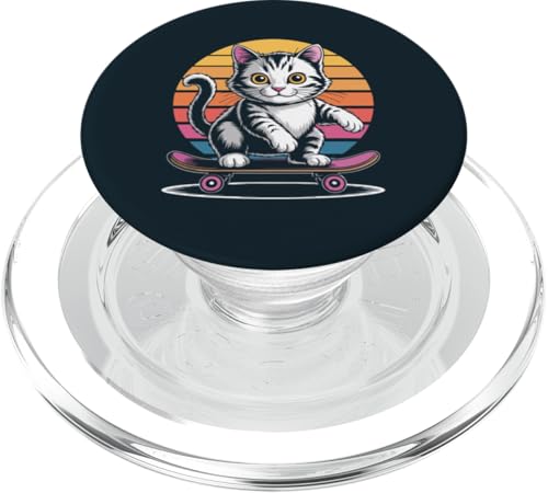 Katze Skateboard Katze PopSockets PopGrip für MagSafe von Cat Lover Gifts & Tees