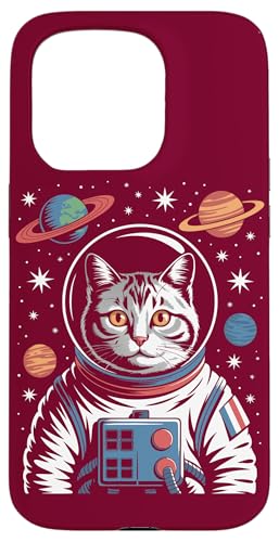 Katze Weltraumreisen Planeten Astronaut Katze Hülle für iPhone 15 Pro von Cat Lover Gifts & Tees