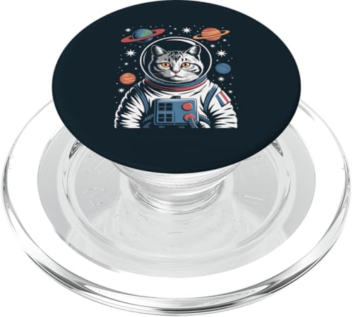 Katze Weltraumreisen Planeten Astronaut Katze PopSockets PopGrip für MagSafe von Cat Lover Gifts & Tees