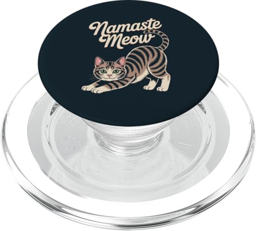 Katze Yoga Namaste Meow Cat PopSockets PopGrip für MagSafe von Cat Lover Gifts & Tees