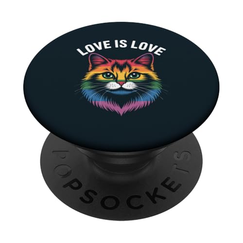 Queer Cat Pride Flagge Katze PopSockets Klebender PopGrip von Cat Lover Gifts & Tees