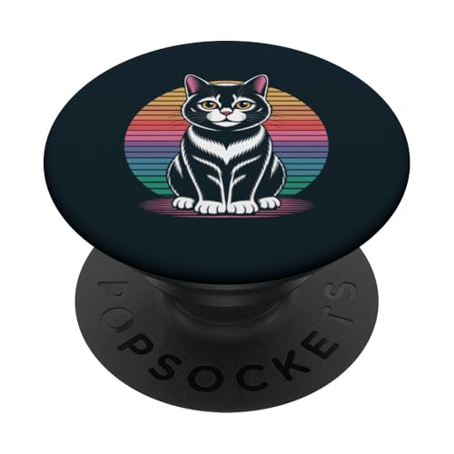 Retro-Katze PopSockets Klebender PopGrip von Cat Lover Gifts & Tees