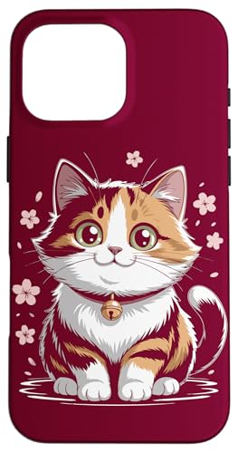 Süße Katze mit Blumen Kätzchen Hülle für iPhone 16 Pro Max von Cat Lover Gifts & Tees