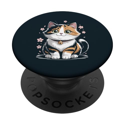 Süße Katze mit Blumen Kätzchen PopSockets Klebender PopGrip von Cat Lover Gifts & Tees