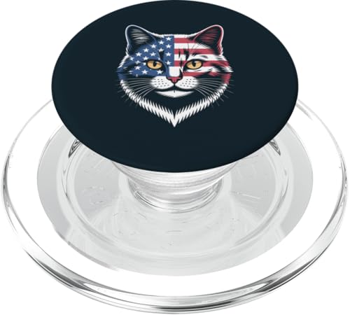 USA-Katze Amerikanische Katze PopSockets PopGrip für MagSafe von Cat Lover Gifts & Tees