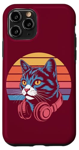 Vintage Cat Kopfhörer DJ Cat Hülle für iPhone 11 Pro von Cat Lover Gifts & Tees