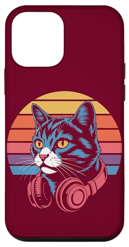 Vintage Cat Kopfhörer DJ Cat Hülle für iPhone 12 mini von Cat Lover Gifts & Tees