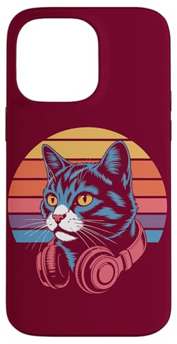 Vintage Cat Kopfhörer DJ Cat Hülle für iPhone 14 Pro Max Vintage Cat Kopfhörer DJ Cat Hülle für iPhone 14 Pro Max von Cat Lover Gifts & Tees