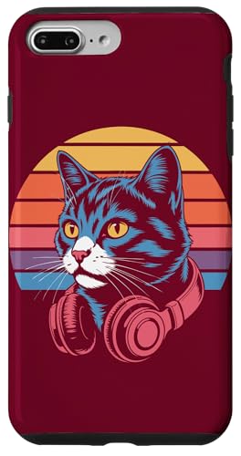 Vintage Cat Kopfhörer DJ Cat Hülle für iPhone 7 Plus/8 Plus von Cat Lover Gifts & Tees