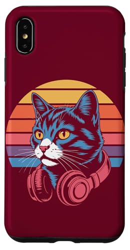 Vintage Cat Kopfhörer DJ Cat Hülle für iPhone XS Max von Cat Lover Gifts & Tees