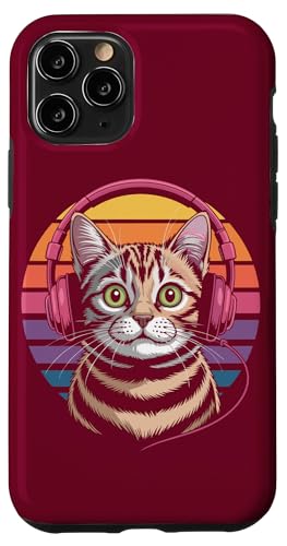 Vintage Katze Kopfhörer Musik Katze Hülle für iPhone 11 Pro von Cat Lover Gifts & Tees