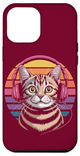 Vintage Katze Kopfhörer Musik Katze Hülle für iPhone 12 Pro Max von Cat Lover Gifts & Tees