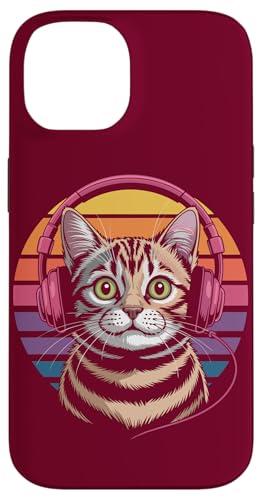 Vintage Katze Kopfhörer Musik Katze Hülle für iPhone 14 von Cat Lover Gifts & Tees