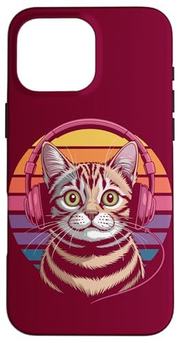 Vintage Katze Kopfhörer Musik Katze Hülle für iPhone 16 Pro Max Vintage Katze Kopfhörer Musik Katze Hülle für iPhone 16 Pro Max von Cat Lover Gifts & Tees
