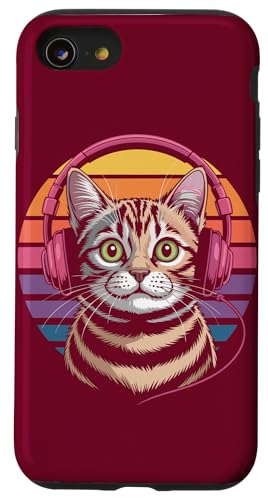 Vintage Katze Kopfhörer Musik Katze Hülle für iPhone SE (2020) / 7 / 8 von Cat Lover Gifts & Tees