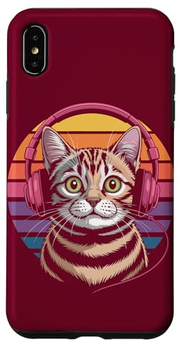 Vintage Katze Kopfhörer Musik Katze Hülle für iPhone XS Max von Cat Lover Gifts & Tees