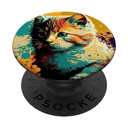 Aquarellfarben Katze, Katze PopSockets mit austauschbarem PopGrip von Cat Lover Kitty Gifts