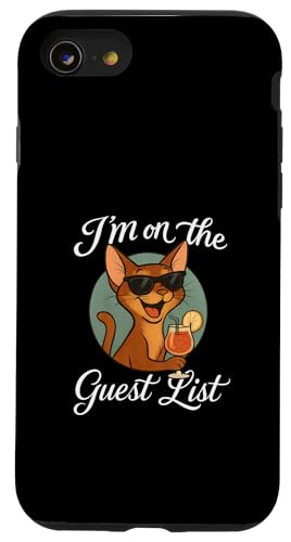 Abessinische Katze Gästeliste Lustige Katzenparty Hülle für iPhone SE (2020) / 7 / 8 von Cat Pop Art Store