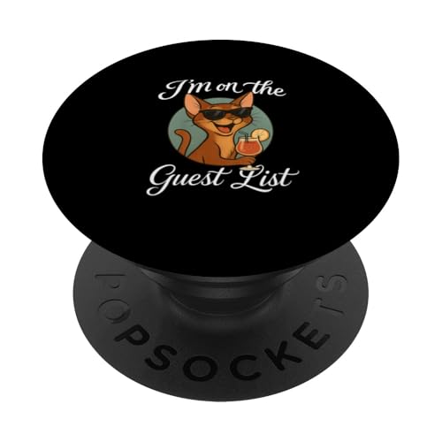Abessinische Katze Gästeliste Lustige Katzenparty PopSockets Klebender PopGrip Abessinische Katze Gästeliste Lustige Katzenparty PopSockets Klebender PopGrip von Cat Pop Art Store