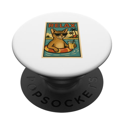 Abessinische Katze Relaxing Beach Comic Book Style Relax PopSockets Klebender PopGrip Abessinische Katze Relaxing Beach Comic Book Style Relax PopSockets Klebender PopGrip von Cat Pop Art Store