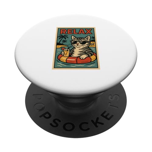 Amerikanische Kurzhaarkatze, entspannend, cool, im Comicbuch-Stil, Relax PopSockets Klebender PopGrip Amerikanische Kurzhaarkatze, entspannend, cool, im Comicbuch-Stil, Relax PopSockets Klebender PopGrip von Cat Pop Art Store