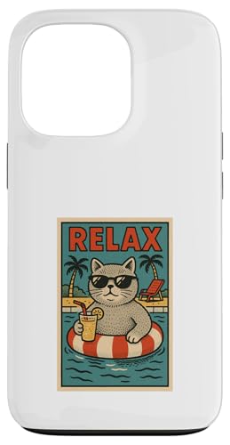 Britische Kurzhaarkatze zum Relaxen am Strand im Comicbuch-Stil Hülle für iPhone 13 Pro Britische Kurzhaarkatze zum Relaxen am Strand im Comicbuch-Stil Hülle für iPhone 13 Pro von Cat Pop Art Store