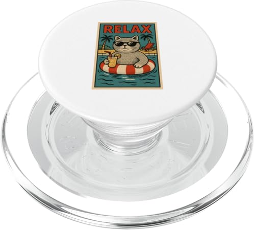 Britische Kurzhaarkatze zum Relaxen am Strand im Comicbuch-Stil PopSockets PopGrip für MagSafe Britische Kurzhaarkatze zum Relaxen am Strand im Comicbuch-Stil PopSockets PopGrip für MagSafe von Cat Pop Art Store
