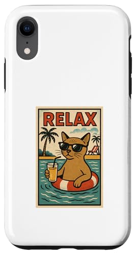Burmesische Katze entspannend cool Comic Book Style Relax Hülle für iPhone XR Burmesische Katze entspannend cool Comic Book Style Relax Hülle für iPhone XR von Cat Pop Art Store