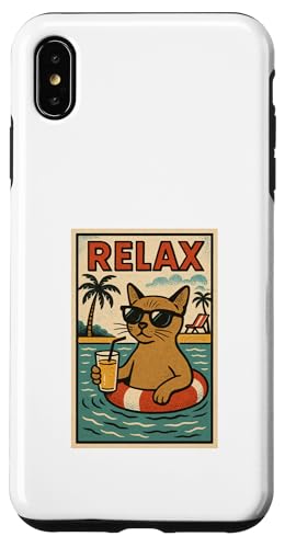 Burmesische Katze entspannend cool Comic Book Style Relax Hülle für iPhone XS Max Burmesische Katze entspannend cool Comic Book Style Relax Hülle für iPhone XS Max von Cat Pop Art Store