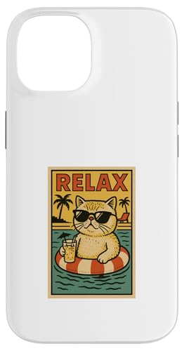 Exotische Kurzhaarkatze Relaxing Beach Comic Bookstyle Relax Hülle für iPhone 14 Exotische Kurzhaarkatze Relaxing Beach Comic Bookstyle Relax Hülle für iPhone 14 von Cat Pop Art Store