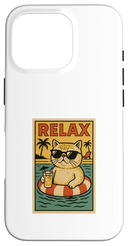 Exotische Kurzhaarkatze Relaxing Beach Comic Bookstyle Relax Hülle für iPhone 16 Pro Exotische Kurzhaarkatze Relaxing Beach Comic Bookstyle Relax Hülle für iPhone 16 Pro von Cat Pop Art Store