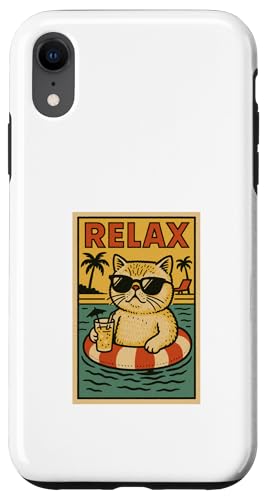 Exotische Kurzhaarkatze Relaxing Beach Comic Bookstyle Relax Hülle für iPhone XR Exotische Kurzhaarkatze Relaxing Beach Comic Bookstyle Relax Hülle für iPhone XR von Cat Pop Art Store