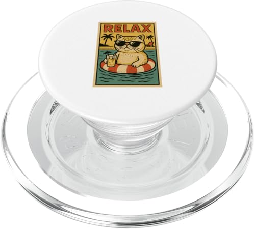 Exotische Kurzhaarkatze Relaxing Beach Comic Bookstyle Relax PopSockets PopGrip für MagSafe Exotische Kurzhaarkatze Relaxing Beach Comic Bookstyle Relax PopSockets PopGrip für MagSafe von Cat Pop Art Store
