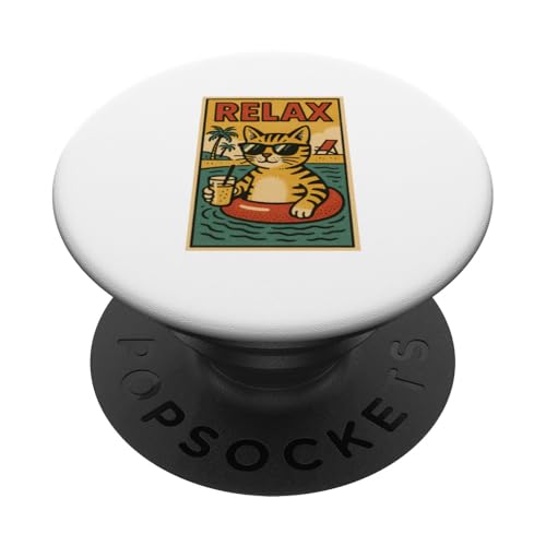 Kurzhaarkatze für Haustiere, entspannend, cool, im Comicbuch-Stil, Relax PopSockets Klebender PopGrip Kurzhaarkatze für Haustiere, entspannend, cool, im Comicbuch-Stil, Relax PopSockets Klebender PopGrip von Cat Pop Art Store