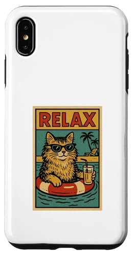 Langhaarige Hauskatze zum Relaxen am Strand im Comicbuch-Stil Hülle für iPhone XS Max Langhaarige Hauskatze zum Relaxen am Strand im Comicbuch-Stil Hülle für iPhone XS Max von Cat Pop Art Store