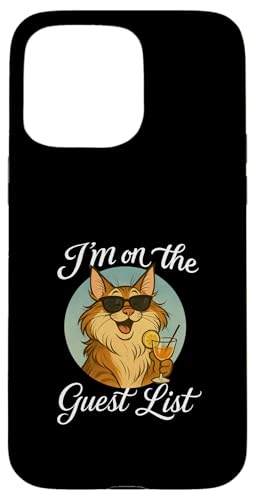 Maine Coon Cat Gästeliste Lustige Katzenparty Hülle für iPhone 15 Pro Max Maine Coon Cat Gästeliste Lustige Katzenparty Hülle für iPhone 15 Pro Max von Cat Pop Art Store