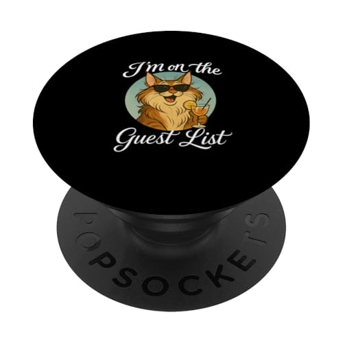 Maine Coon Cat Gästeliste Lustige Katzenparty PopSockets Klebender PopGrip Maine Coon Cat Gästeliste Lustige Katzenparty PopSockets Klebender PopGrip von Cat Pop Art Store