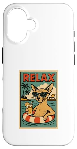 Orientalische Katze Relaxing Beach Comic Book Style Relax Hülle für iPhone 16 Orientalische Katze Relaxing Beach Comic Book Style Relax Hülle für iPhone 16 von Cat Pop Art Store