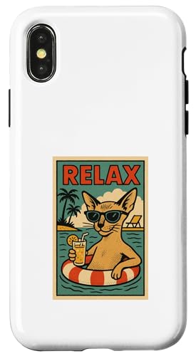 Orientalische Katze Relaxing Beach Comic Book Style Relax Hülle für iPhone X/XS Orientalische Katze Relaxing Beach Comic Book Style Relax Hülle für iPhone X/XS von Cat Pop Art Store