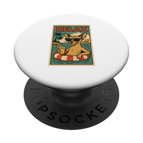 Orientalische Katze Relaxing Beach Comic Book Style Relax PopSockets Klebender PopGrip Orientalische Katze Relaxing Beach Comic Book Style Relax PopSockets Klebender PopGrip von Cat Pop Art Store